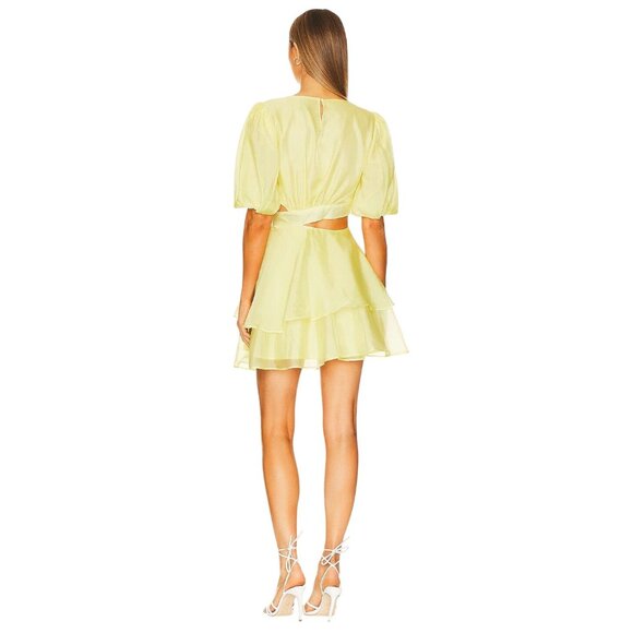 Bardot Enya Organza Mini Dress in Sunshine 4 New Womens Cut out - Picture 2 of 11